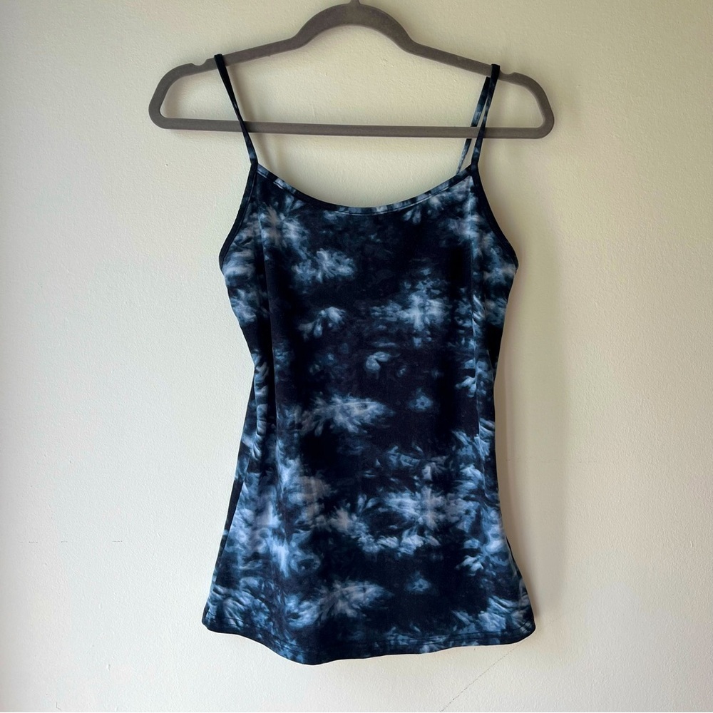 Ardene Black Gray Tie-Dye Mini Slip Dress Size M Soft Stretch Spaghetti Strap